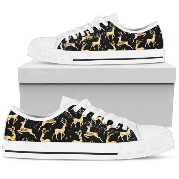 Floral Pattern Print Design White Bottom Low Top Shoes